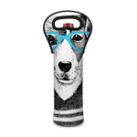 Hipster Jack Russell Terrier Print Single Neoprene Wine Tote