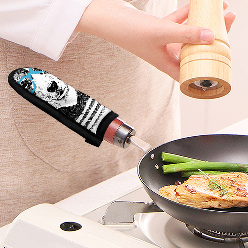 Hipster Jack Russell Terrier Print Skillet Handle Cover