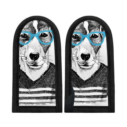 Hipster Jack Russell Terrier Print Skillet Handle Cover