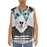 Hipster Jack Russell Terrier Print Sleeveless Baseball Jersey