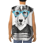Hipster Jack Russell Terrier Print Sleeveless Baseball Jersey