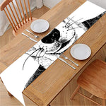 Hipster Jack Russell Terrier Print Table Runner