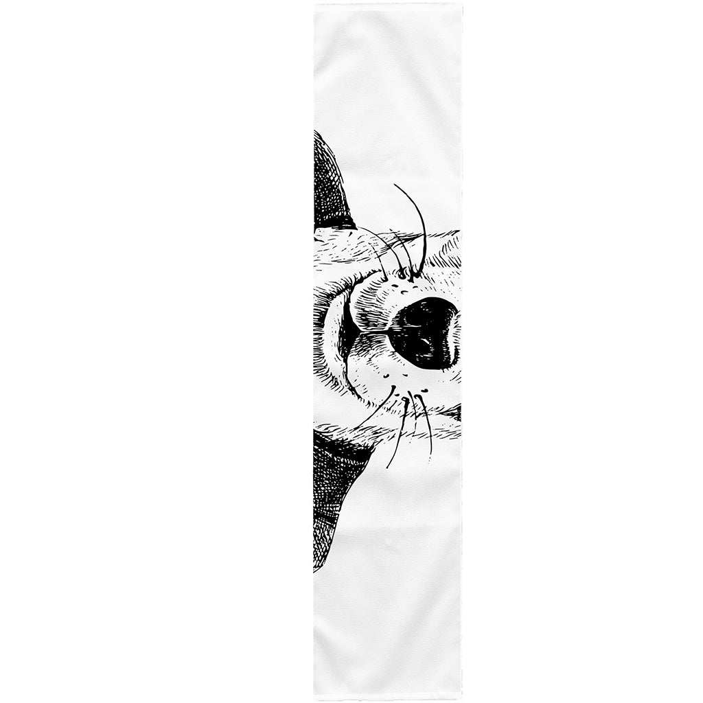 Hipster Jack Russell Terrier Print Table Runner
