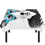 Hipster Jack Russell Terrier Print Tablecloth