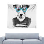 Hipster Jack Russell Terrier Print Tapestry