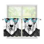 Hipster Jack Russell Terrier Print Tier Curtains