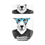 Hipster Jack Russell Terrier Print Toilet Lid And Tank Cover Set
