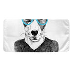 Hipster Jack Russell Terrier Print Towel