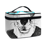 Hipster Jack Russell Terrier Print Travel Makeup Bag