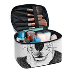 Hipster Jack Russell Terrier Print Travel Makeup Bag