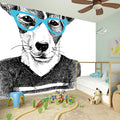 Hipster Jack Russell Terrier Print Wall Sticker
