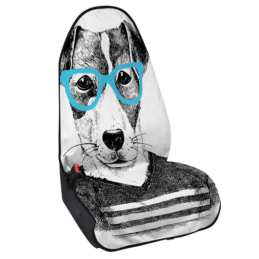 Hipster Jack Russell Terrier Print Waterproof Car Seat Cover
