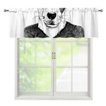 Hipster Jack Russell Terrier Print Window Valance