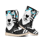 Hipster Jack Russell Terrier Print Winter Boots