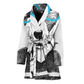 Hipster Jack Russell Terrier Print Women's Bathrobe