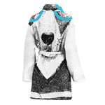 Hipster Jack Russell Terrier Print Women's Bathrobe