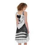 Hipster Jack Russell Terrier Print Women's Sleeveless Dress