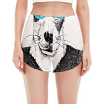 Hipster Jack Russell Terrier Print Women's Split Running Shorts