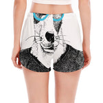 Hipster Jack Russell Terrier Print Women's Split Running Shorts