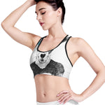 Hipster Jack Russell Terrier Print Women's Sports Bra