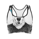 Hipster Jack Russell Terrier Print Women's Sports Bra