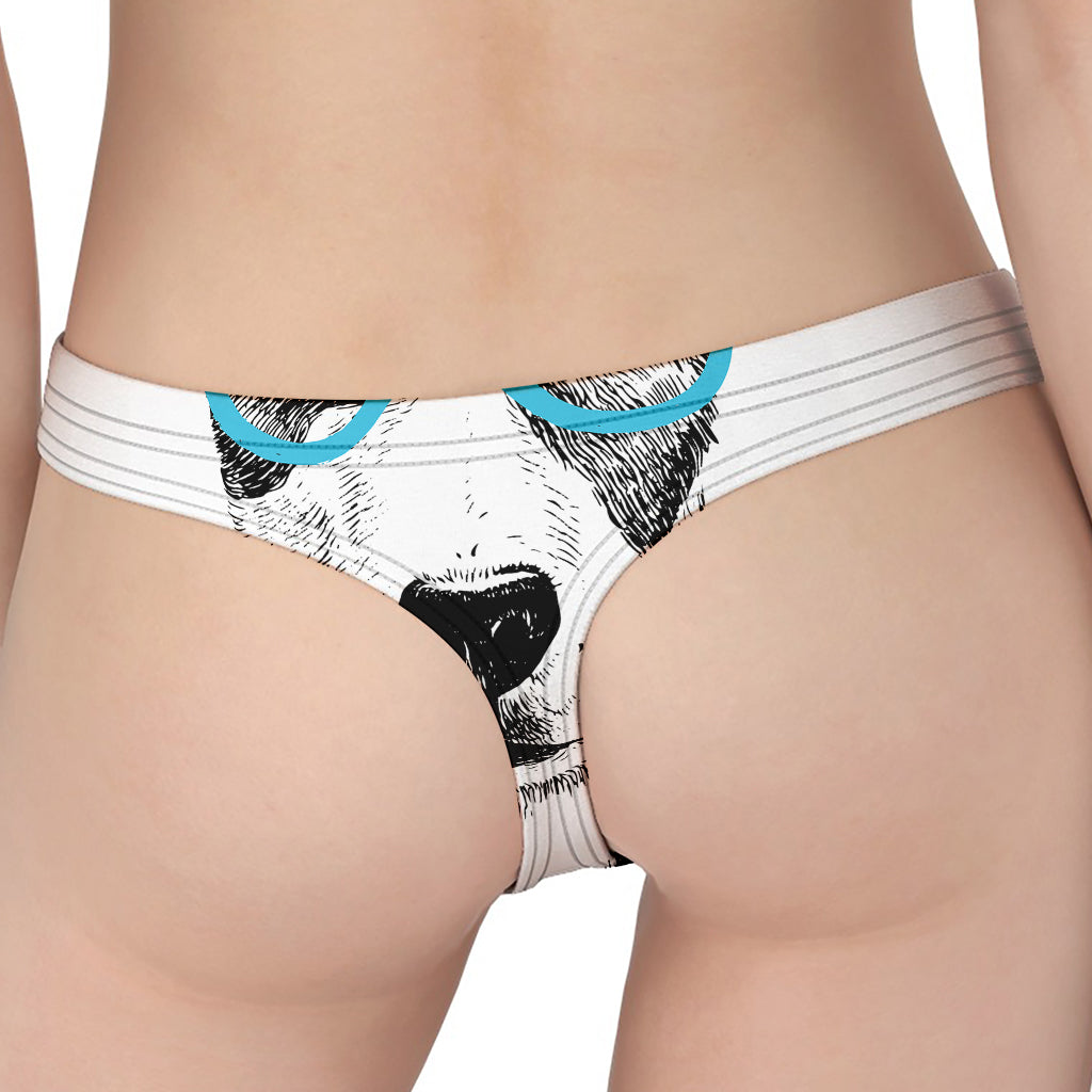 Hipster Jack Russell Terrier Print Women's Thong