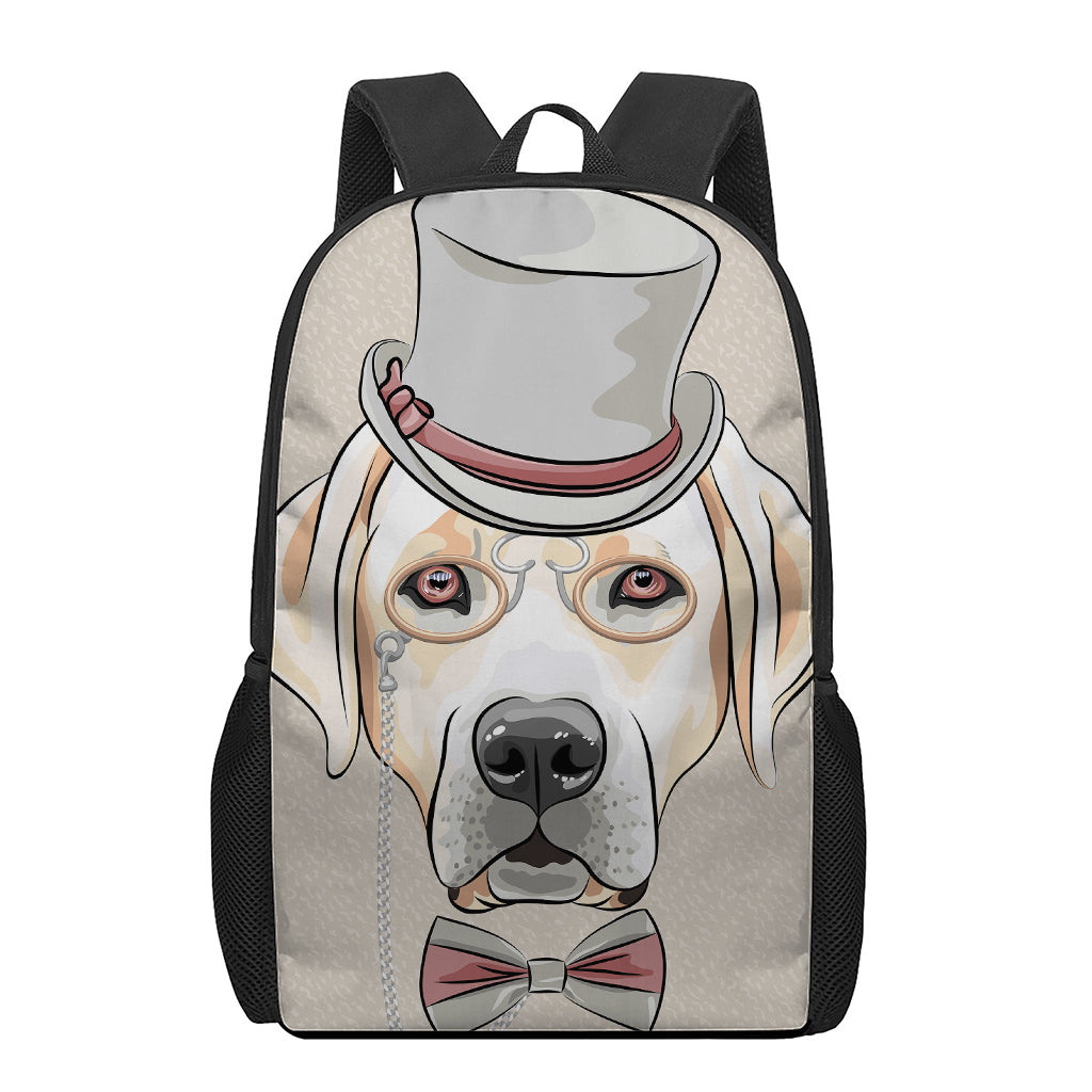 Hipster Labrador Retriever Print 17 Inch Backpack