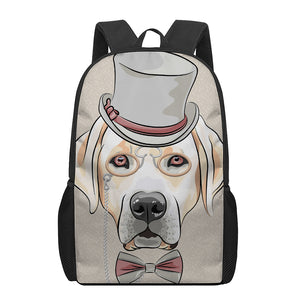 Hipster Labrador Retriever Print 17 Inch Backpack