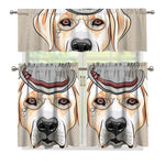 Hipster Labrador Retriever Print 3 Piece Kitchen Curtains