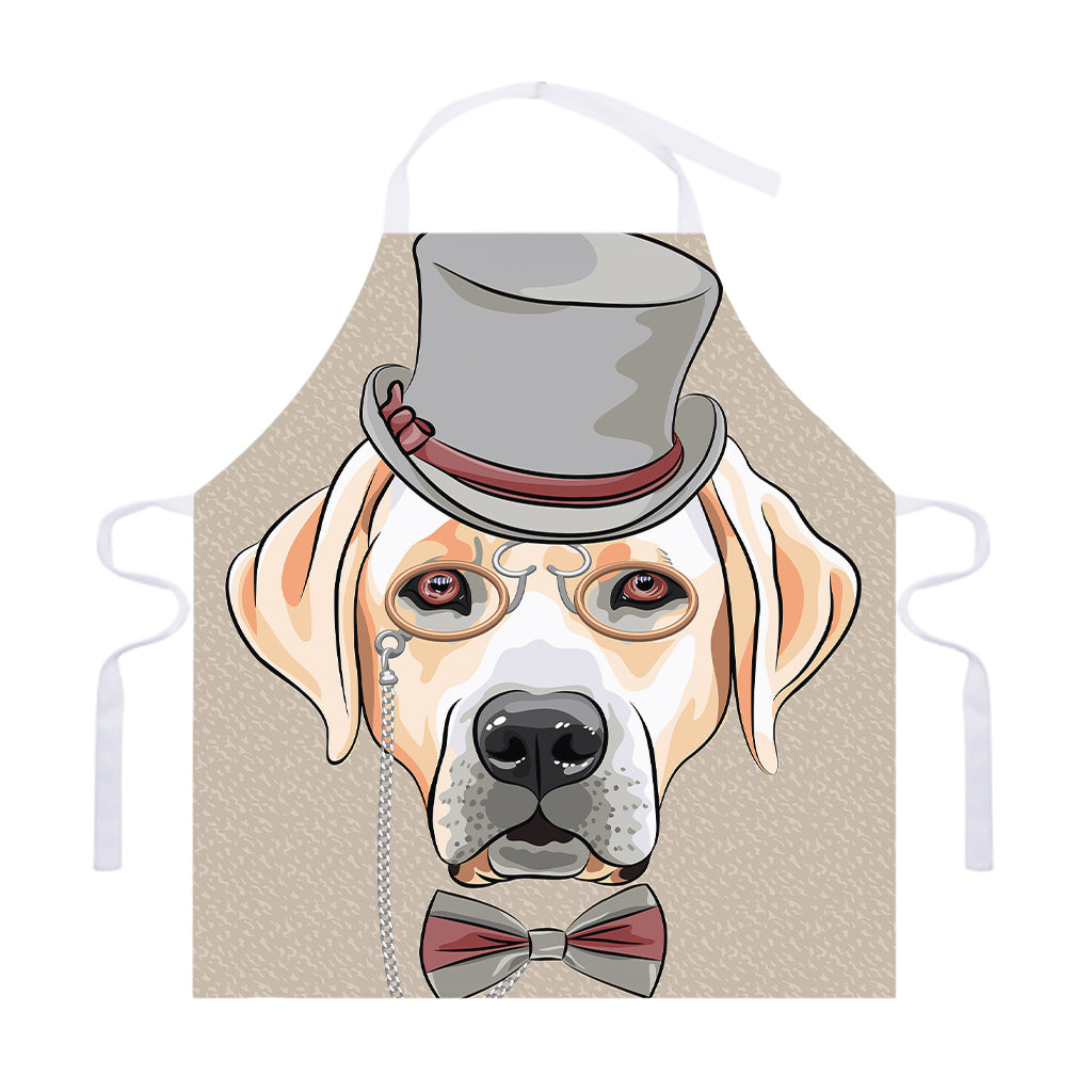 Hipster Labrador Retriever Print Adjustable Apron