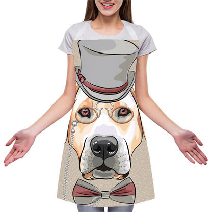 Hipster Labrador Retriever Print Adjustable Apron