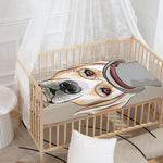 Hipster Labrador Retriever Print Baby Crib Sheet