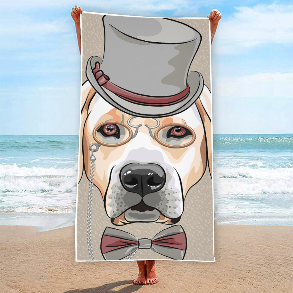 Hipster Labrador Retriever Print Beach Towel