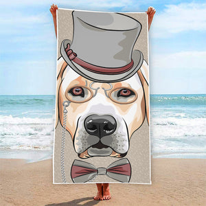 Hipster Labrador Retriever Print Beach Towel