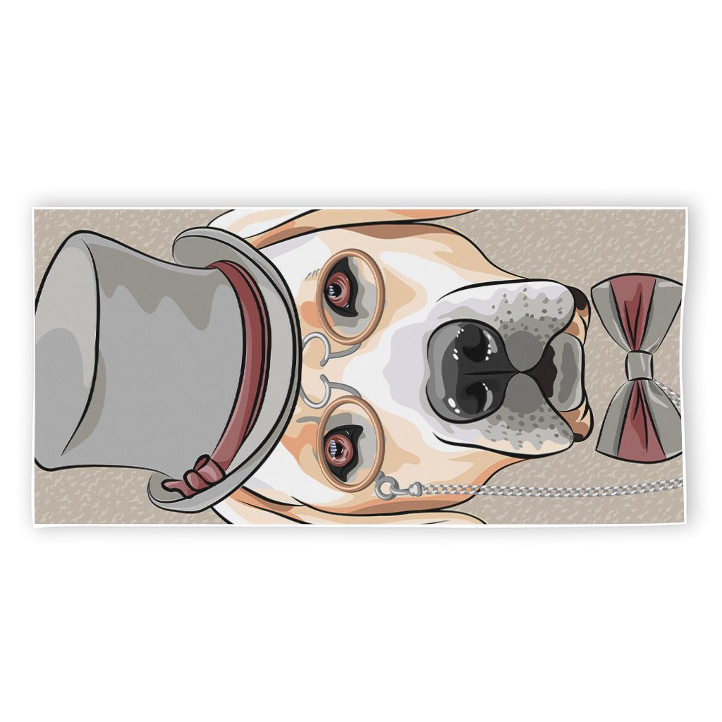 Hipster Labrador Retriever Print Beach Towel