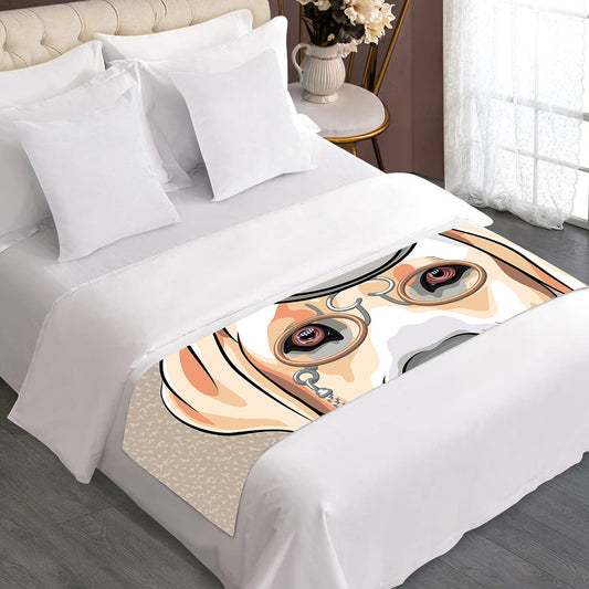 Hipster Labrador Retriever Print Bed Runner