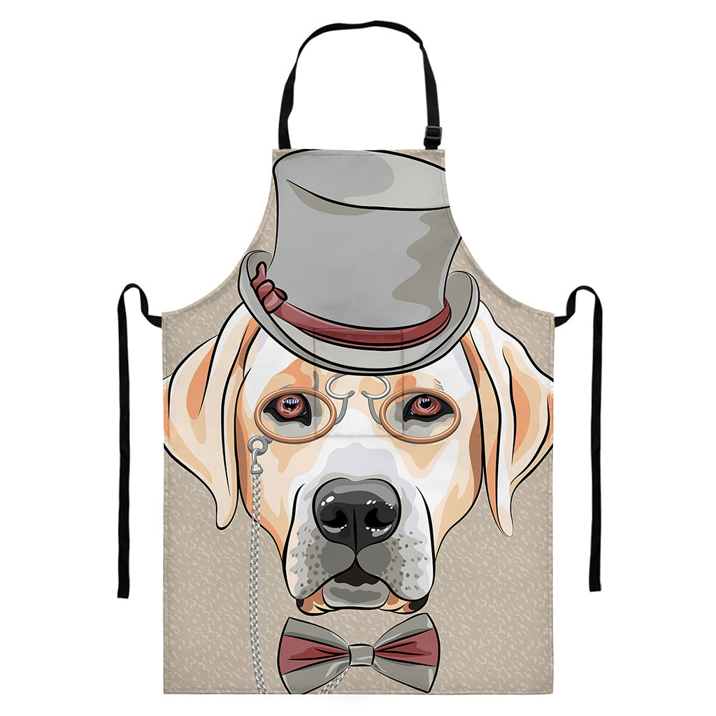 Hipster Labrador Retriever Print Bib Apron With Pocket