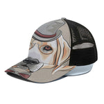 Hipster Labrador Retriever Print Black Mesh Trucker Cap