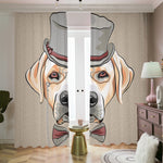 Hipster Labrador Retriever Print Blackout Pencil Pleat Curtains