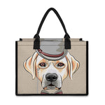 Hipster Labrador Retriever Print Canvas Tote Bag
