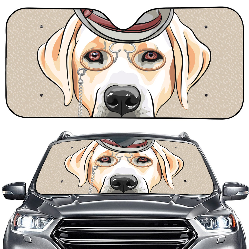 Hipster Labrador Retriever Print Car Windshield Sun Shade