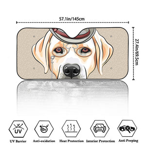 Hipster Labrador Retriever Print Car Windshield Sun Shade