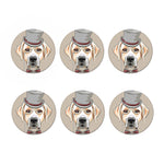 Hipster Labrador Retriever Print Coaster Set