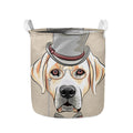 Hipster Labrador Retriever Print Collapsible Laundry Basket