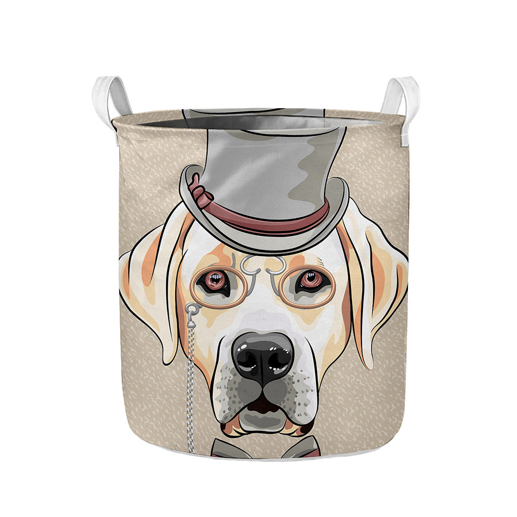 Hipster Labrador Retriever Print Collapsible Laundry Basket
