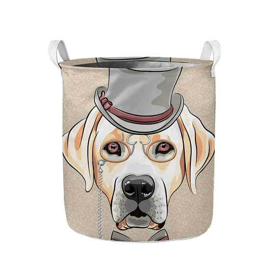 Hipster Labrador Retriever Print Collapsible Laundry Basket