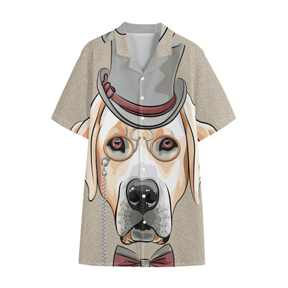 Hipster Labrador Retriever Print Cotton Hawaiian Shirt