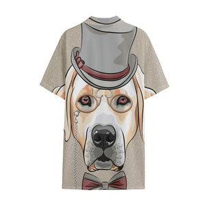 Hipster Labrador Retriever Print Cotton Hawaiian Shirt