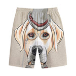 Hipster Labrador Retriever Print Cotton Shorts