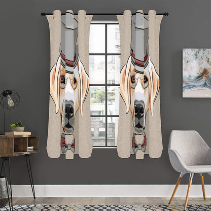 Hipster Labrador Retriever Print Curtain